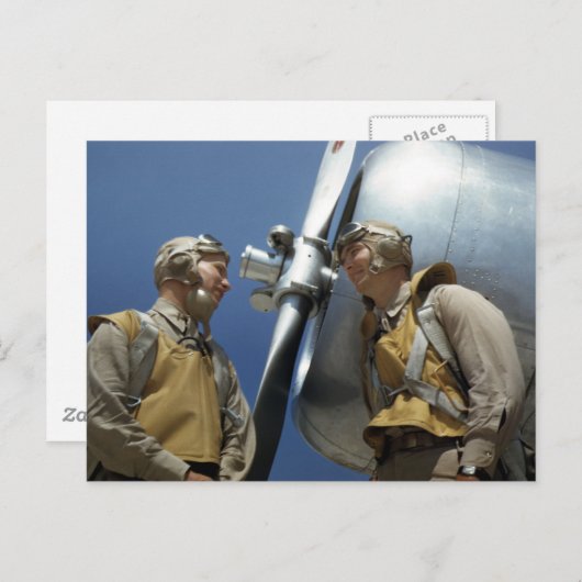 WW2 Marine Corps Aviators Postkarte (Vorne/Hinten)