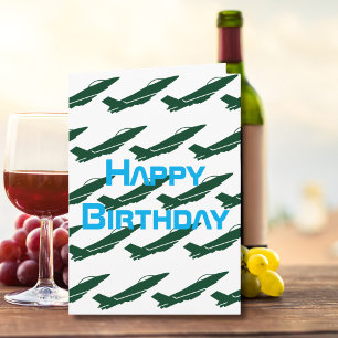 WW2: Militärflugzeug, Luftfahrt zum Geburtstag Karte