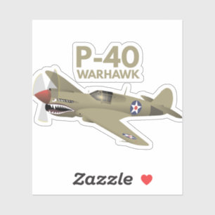 WW2 P-40 Warhawk-Flugzeug Aufkleber