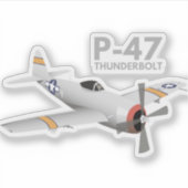 WW2 P-47-Schraubenflugzeug Aufkleber (Vorderseite)