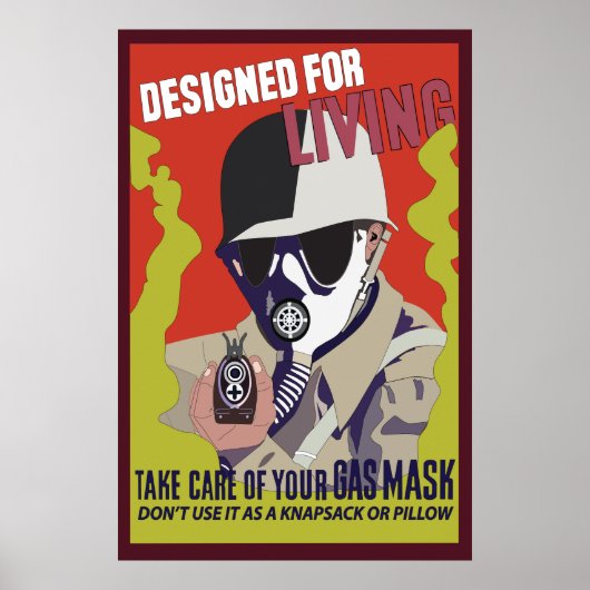 ww2-Plakat kümmern sich um Ihre Gasmaske Poster (Vorne)