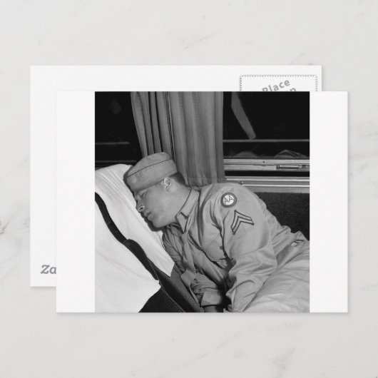 WW2 Soldier Napping, 1943 Postkarte (Vorne/Hinten)