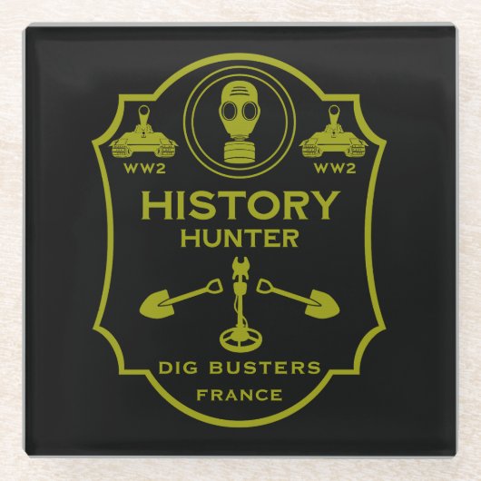 WW2 Trench Battlefield Metal Detecting Club Glasuntersetzer (Vorderseite)