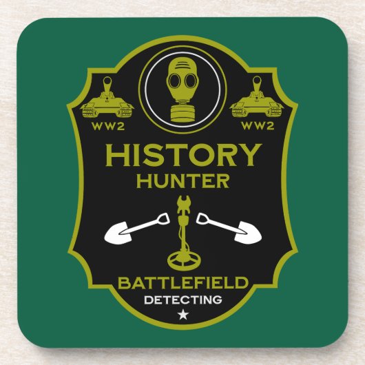 WW2 Trench Battlefield Metal Detectorist Getränkeuntersetzer (Vorderseite)