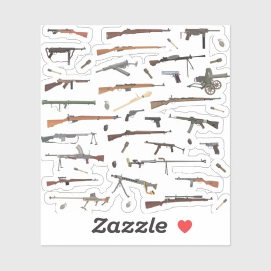 WW2-Waffen Aufkleber (Blatt)