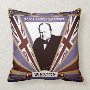 WW2 Winston Churchill Art Deco Stil Union Jack Kissen
