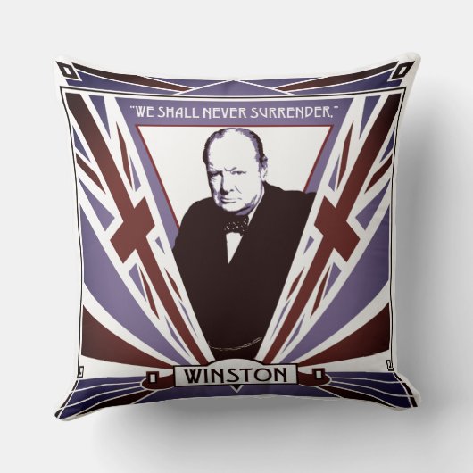 WW2 Winston Churchill Art Deco Stil Union Jack Kissen (Rückseite)
