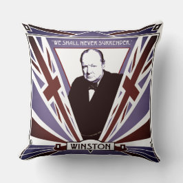 WW2 Winston Churchill Art Deco Stil Union Jack Kissen