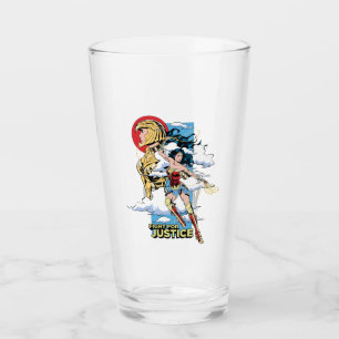 WW84 Fight For Justice Wonder Woman Retro Comic Glas