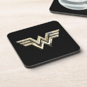 WW84 | Golden Wonder Woman Logo Getränkeuntersetzer (Linke Seite)