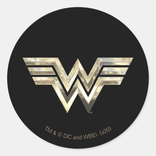 WW84 | Golden Wonder Woman Logo Runder Aufkleber (Vorderseite)
