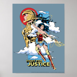 WW84  Kampf um Gerechtigkeit Wonder Woman Retro Co Poster