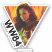 WW84 | Red-Orange Wonder Woman Kaleidoscope Aufkleber (Vorderseite)