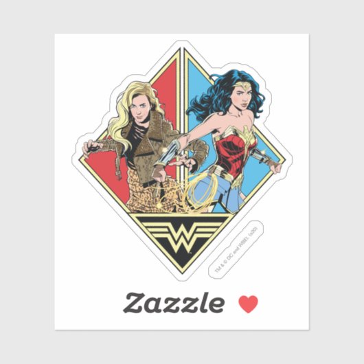 WW84 | Retro Comic Barbara Minerva & Wonder Woman Aufkleber (Blatt)