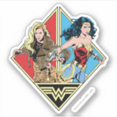 WW84 | Retro Comic Barbara Minerva & Wonder Woman Aufkleber (Vorderseite)
