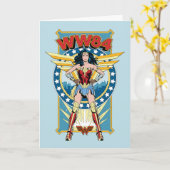 WW84| Retro Comic Wonder Woman Character Abzeichen Karte (Gelbe Blume)