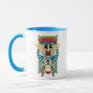 WW84  Retro Comic Wonder Woman Character Abzeichen Tasse