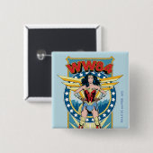 WW84 | Retro Comic Wonder Woman Charakter Abzeiche Button (Vorne & Hinten)