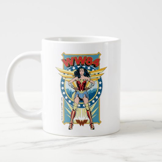 WW84 | Retro Comic Wonder Woman Charakter Abzeiche Jumbo-Tasse (Links)