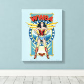 WW84 | Retro Comic Wonder Woman Charakter Abzeiche Leinwanddruck (Insitu (Holzboden))