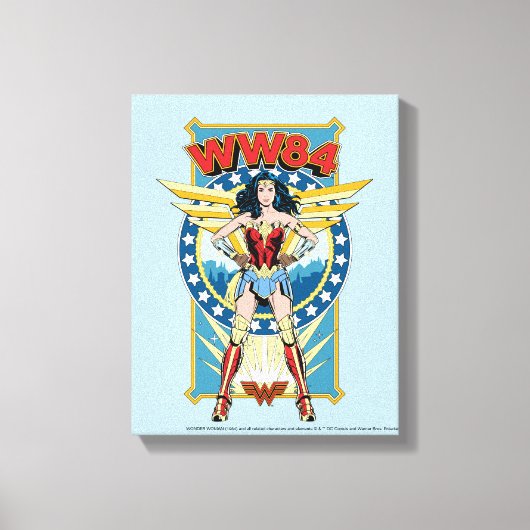 WW84 | Retro Comic Wonder Woman Charakter Abzeiche Leinwanddruck (Vorderseite)