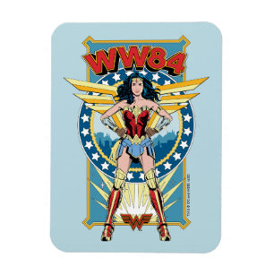 WW84   Retro Comic Wonder Woman Charakter Abzeiche Magnet