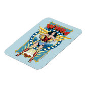 WW84 | Retro Comic Wonder Woman Charakter Abzeiche Magnet (Linke Seite)