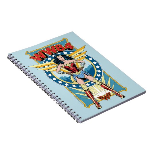 WW84 | Retro Comic Wonder Woman Charakter Abzeiche Notizblock (Rechte Seite)