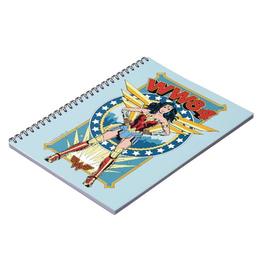 WW84 | Retro Comic Wonder Woman Charakter Abzeiche Notizblock (Linke Seite)