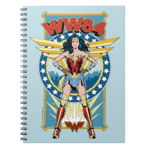 WW84   Retro Comic Wonder Woman Charakter Abzeiche Notizblock