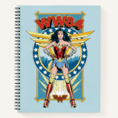 WW84 | Retro Comic Wonder Woman Charakter Abzeiche Notizblock (Vorderseite)