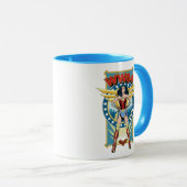 WW84 | Retro Comic Wonder Woman Charakter Abzeiche Tasse (VorderseiteRechts)