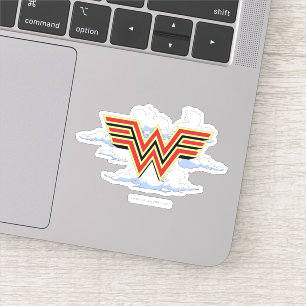 WW84   Retro Comic Wonder Woman Logo Cloud Muster Aufkleber