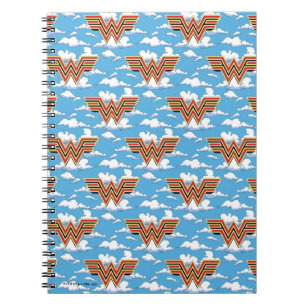 WW84 Retro Comic Wonder Woman Logo Cloud Muster Notizblock