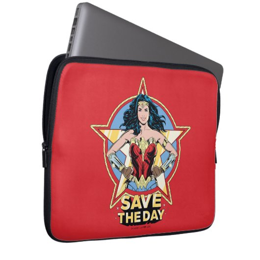 WW84 | Rett The Day Wonder Woman Retro Comic Art Laptopschutzhülle (Vorne Rechts)