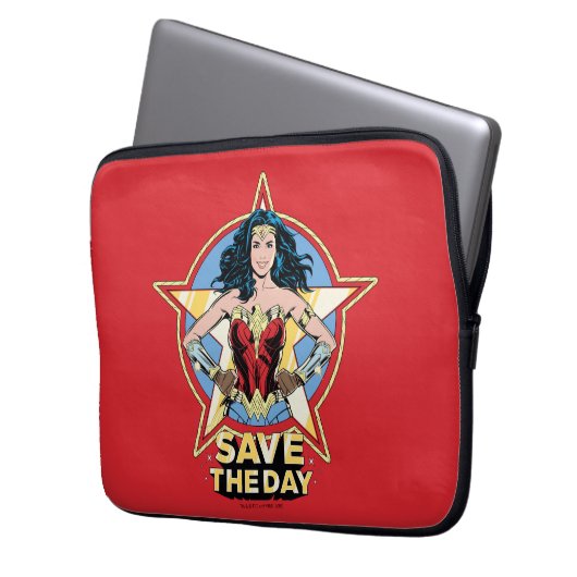 WW84 | Rett The Day Wonder Woman Retro Comic Art Laptopschutzhülle (Vorderseite Links)