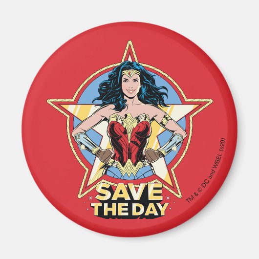WW84 | Rett The Day Wonder Woman Retro Comic Art Magnet (Vorne)