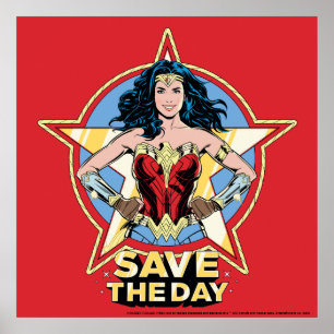 WW84   Rett The Day Wonder Woman Retro Comic Art Poster