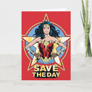 WW84 Retten The Day Wonder Woman Retro Comic Art Karte