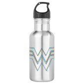 WW84 | RGB Split Wonder Woman Logo Edelstahlflasche (Vorderseite)