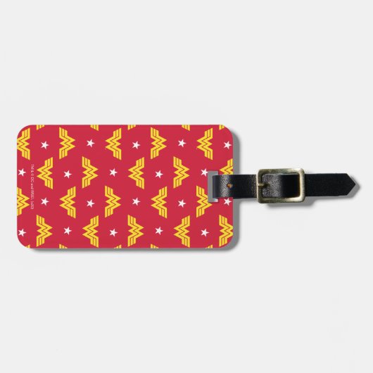 WW84 | Rotes Wunderwunder-Logo und Sternenmuster Gepäckanhänger (Vorderseite horizontal)