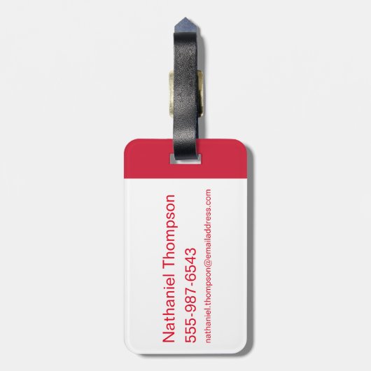 WW84 | Rotes Wunderwunder-Logo und Sternenmuster Gepäckanhänger (Rückseite vertikal)