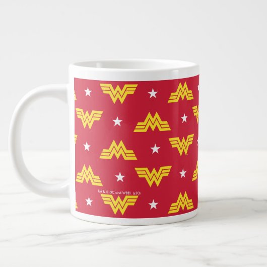WW84 | Rotes Wunderwunder-Logo und Sternenmuster Jumbo-Tasse (Links)