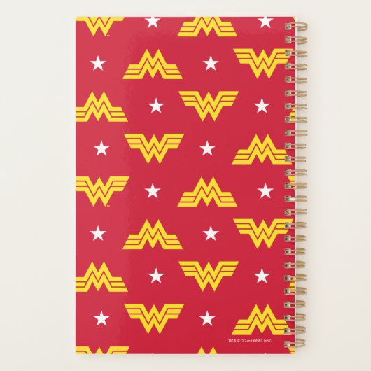 WW84 | Rotes Wunderwunder-Logo und Sternenmuster Planer (Rückseite)