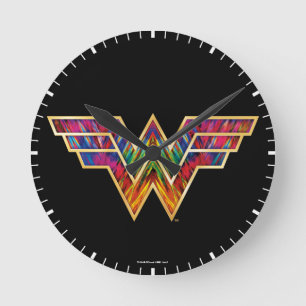 WW84 Woman Kaleidoskop Logo Runde Wanduhr