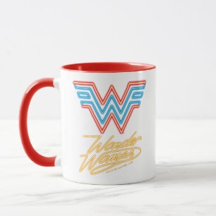 WW84  Woman Neon Light Logo Tasse