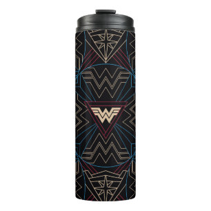 WW84  Wonder Woman Circular Geometric Muster Thermosbecher