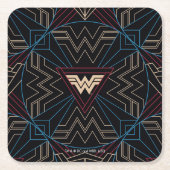 WW84 | Wonder Woman Circular Geometric Pattern Rechteckiger Pappuntersetzer (Vorderseite)
