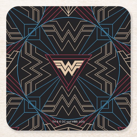 WW84 | Wonder Woman Circular Geometric Pattern Rechteckiger Pappuntersetzer (Vorderseite)