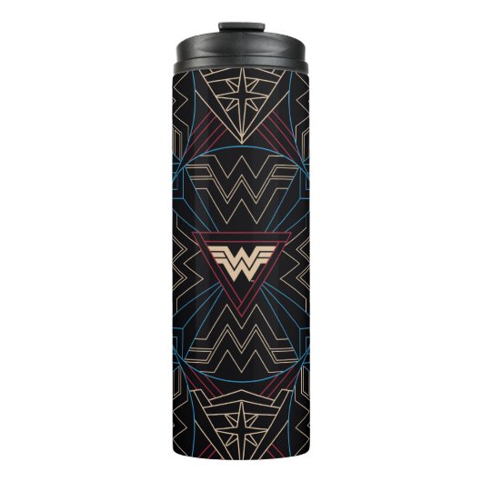 WW84 | Wonder Woman Circular Geometric Pattern Thermosbecher (Vorderseite)